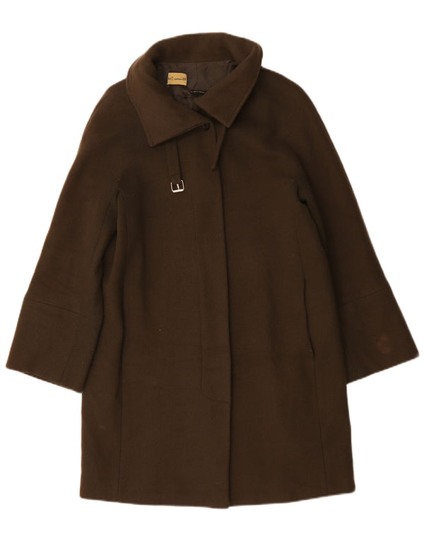 Massimo Dutti Dame Oversized Overfrakke UK 10 Small Khaki Wool