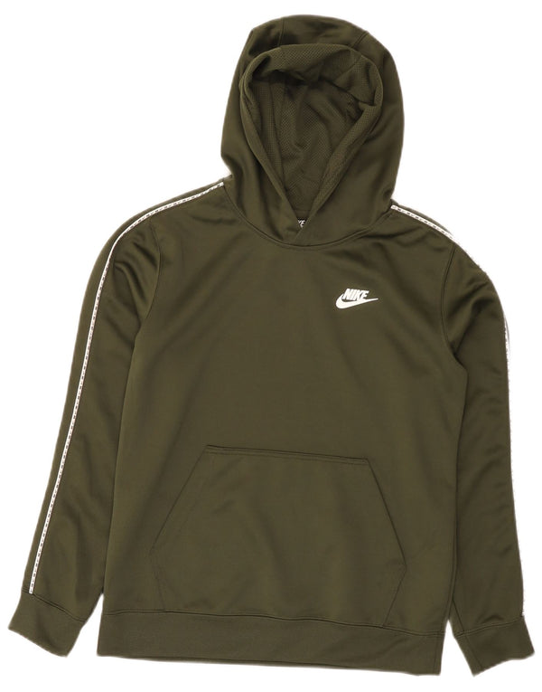 Nike Boys Hoodie Jumper 12-13 år Stor Khaki Polyester