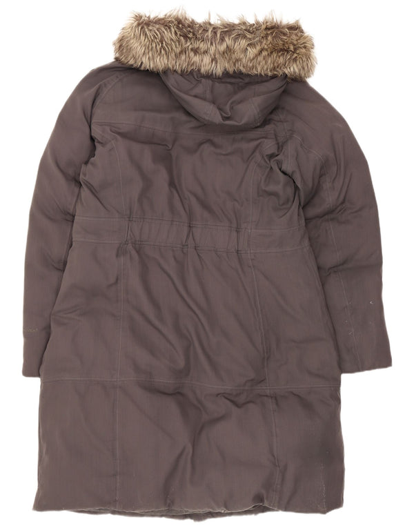 The North Face Dame Hætte Polstret Frakke UK 16 Stor Grå Nylon