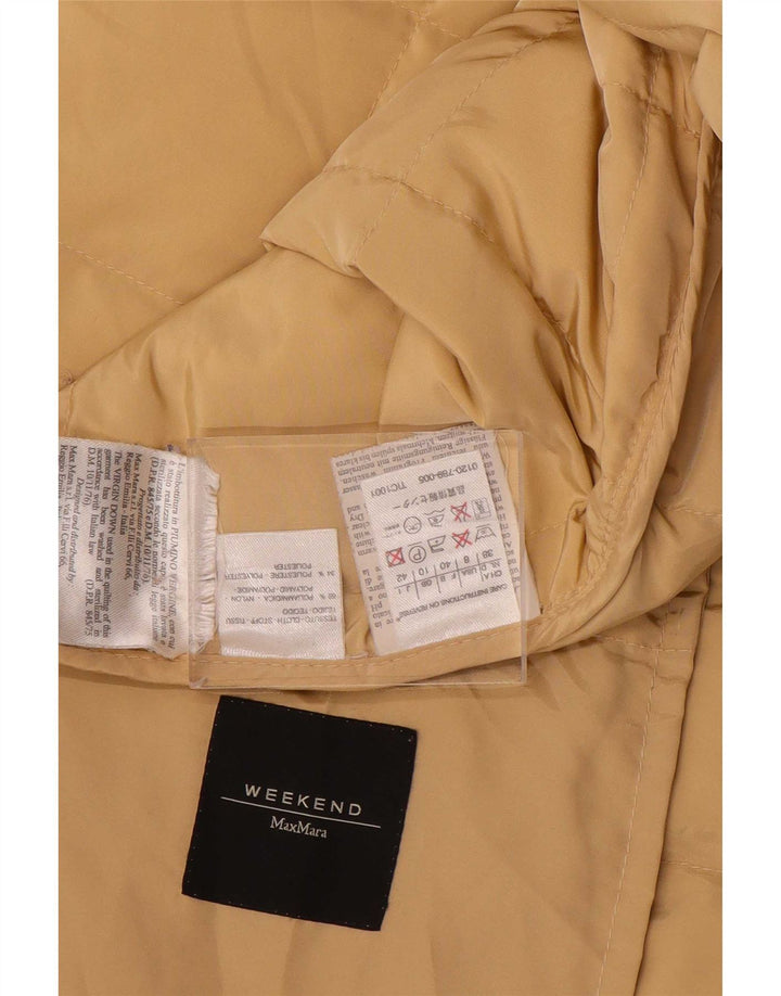 Max Mara Dame Weekend Oversized Polstret Jakke UK 10 Lille Gul