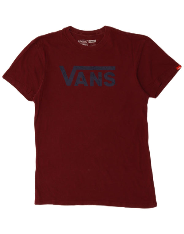 VANS Herre grafisk T-shirt Top Medium Bourgogne bomuld