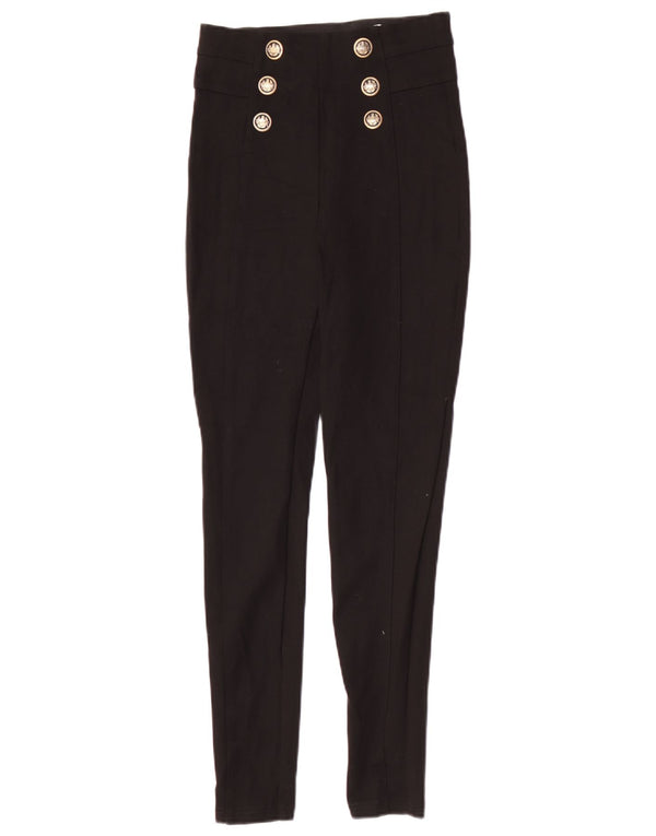 Zara Dame Højtalje Skinny Bukser XS W24 L27 Sort Viscose