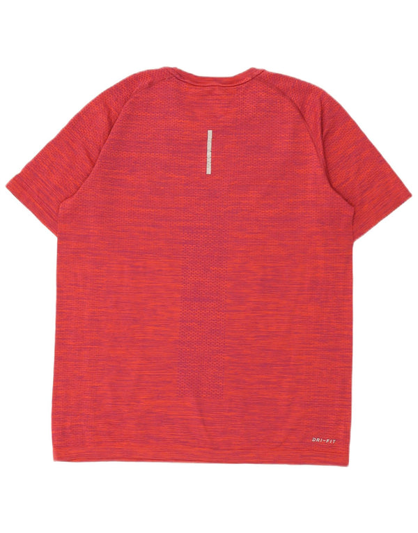 Nike Herre Dri Fit T-Shirt Top Stor Rød Nylon