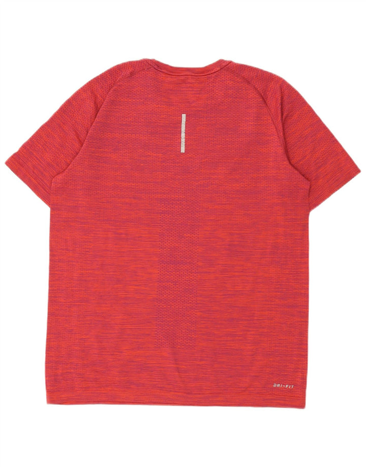 Nike Herre Dri Fit T-Shirt Top Stor Rød Nylon