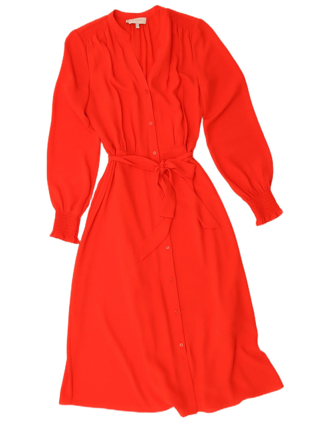 Hobbs Dame Maxi Shirt Dress UK 8 Small Red Polyester