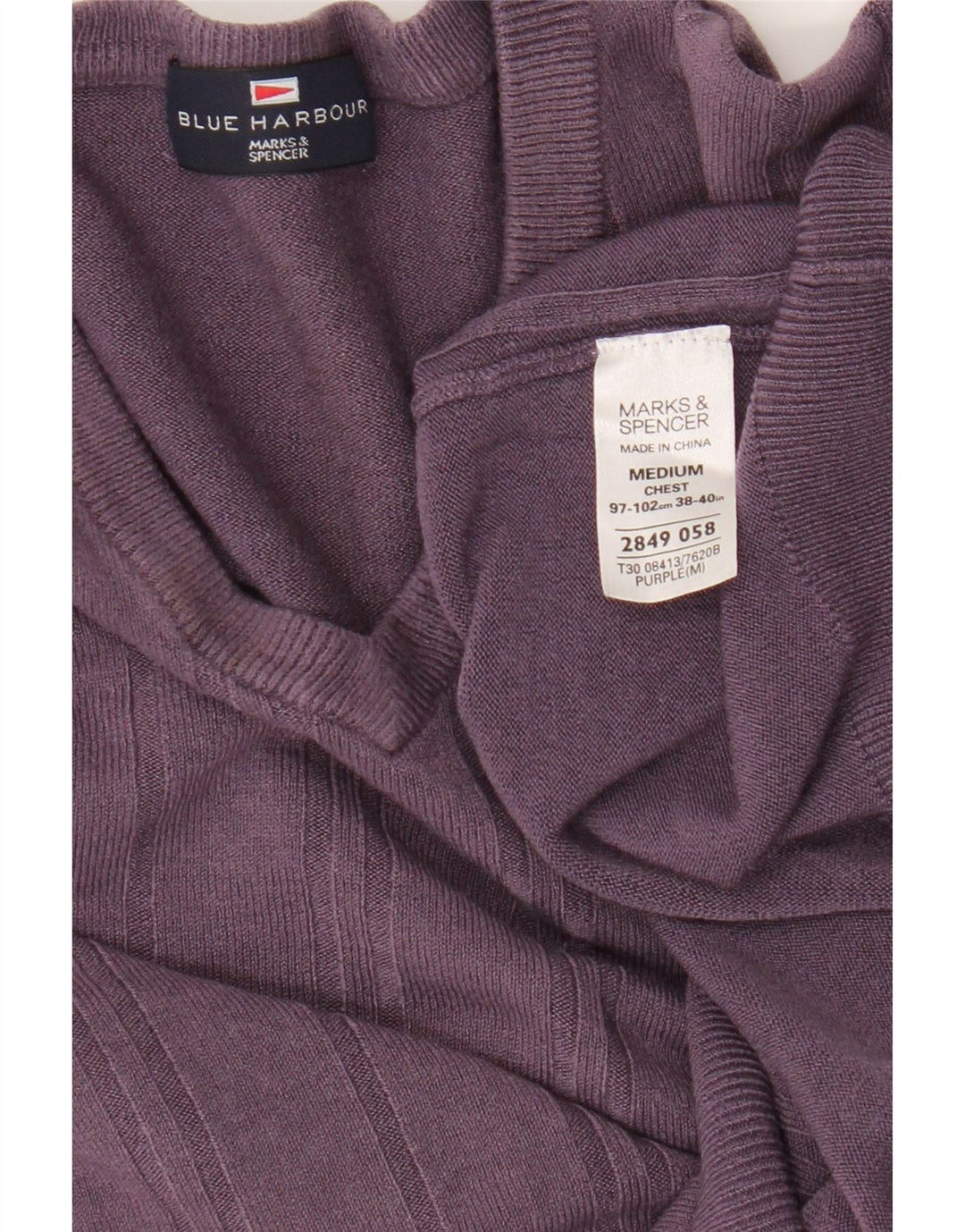 Marks & Spencer Dame V-hals sweater UK 14 Medium Lilla