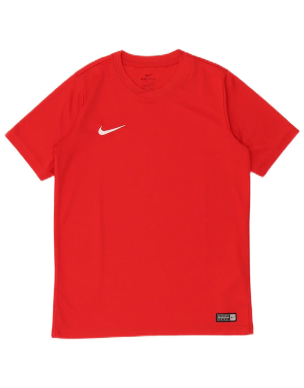 Nike Boys Dri Fit T-Shirt Top 12-13 år Stor Rød Polyester