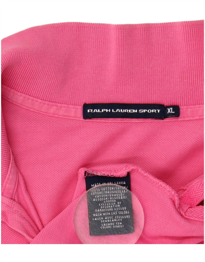 RALPH LAUREN Dame poloshirt UK 18 XL Pink Bomuld