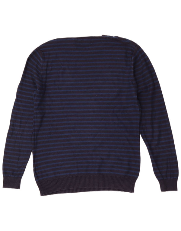 Jack Wills Herre Crew Neck Jumper Sweater Medium Navyblå stribet bomuld