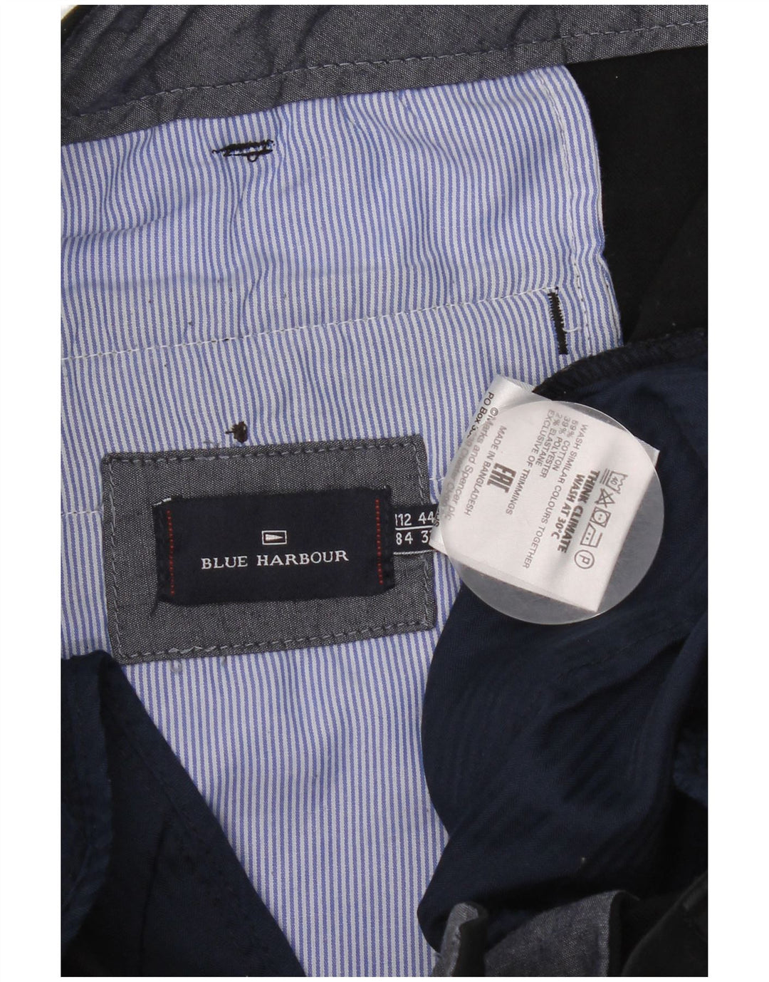 Marks & Spencer Herre Blue Harbor Chinobukser W44 L33 Sort bomuld