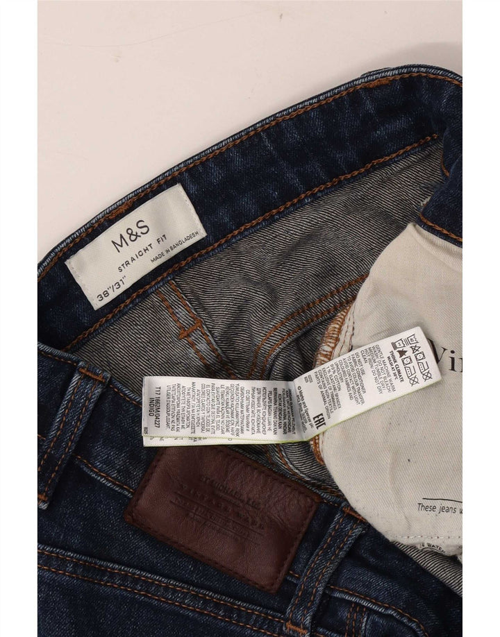 Marks & Spencer Straight Jeans til mænd W38 L31 Blå bomuld