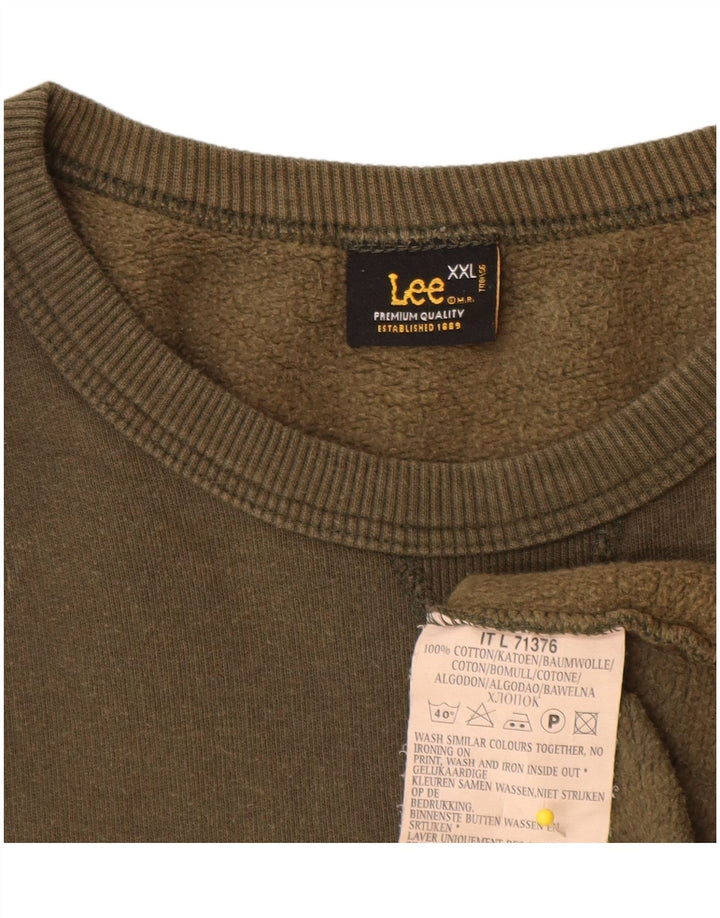 Lee Herre Grafisk Sweatshirt Jumper 2XL Khaki Bomuld