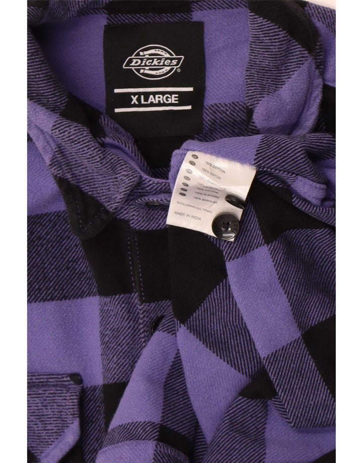 Dickies Herre Flanelskjorte XL Lilla ternet bomuld