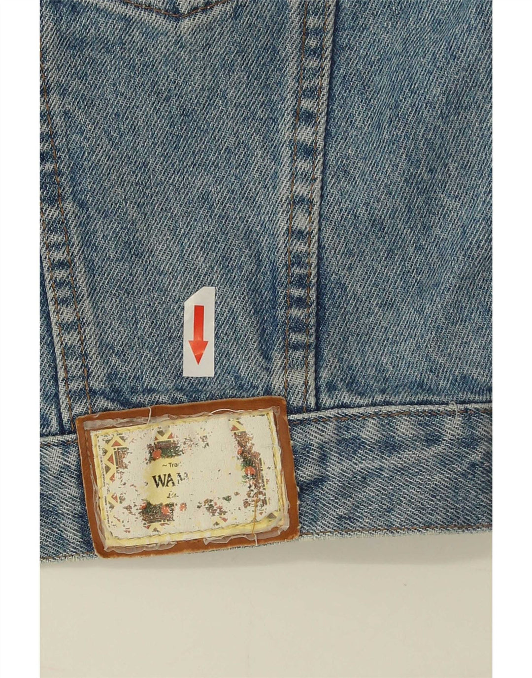 Wampum Womens Crop denimjakke UK 16 Large Blue Cotton