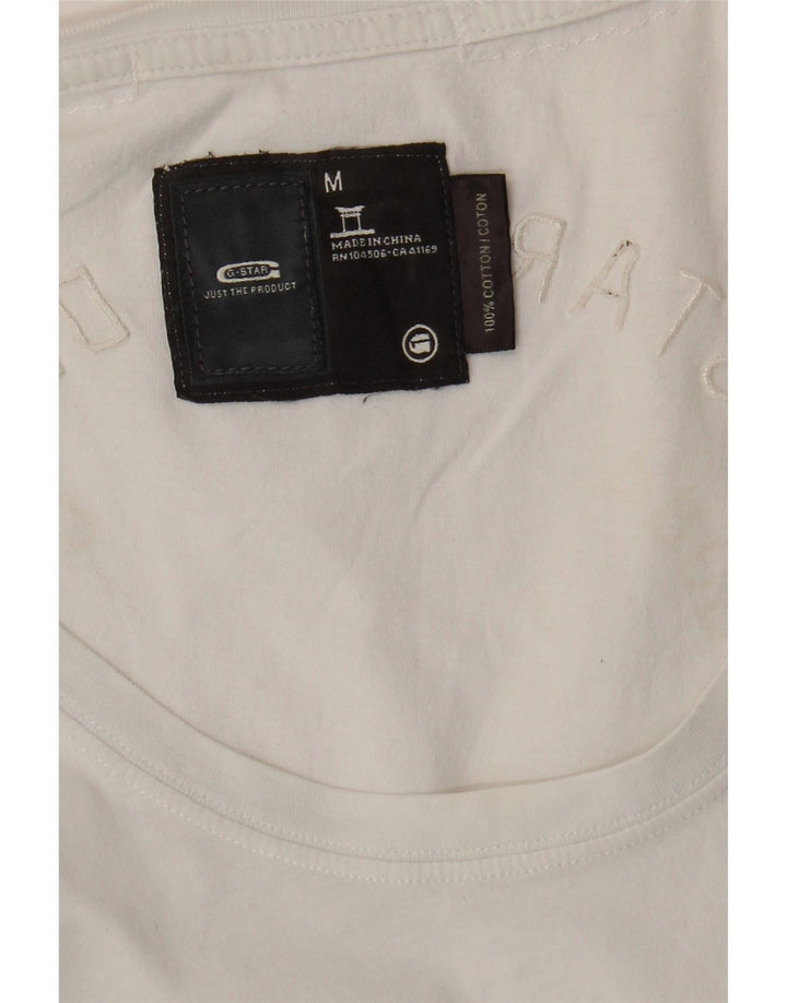 G-STAR Womens T-Shirt Top UK 12 Medium White Cotton Vintage G-Star and Second-Hand G-Star from Messina Hembry 