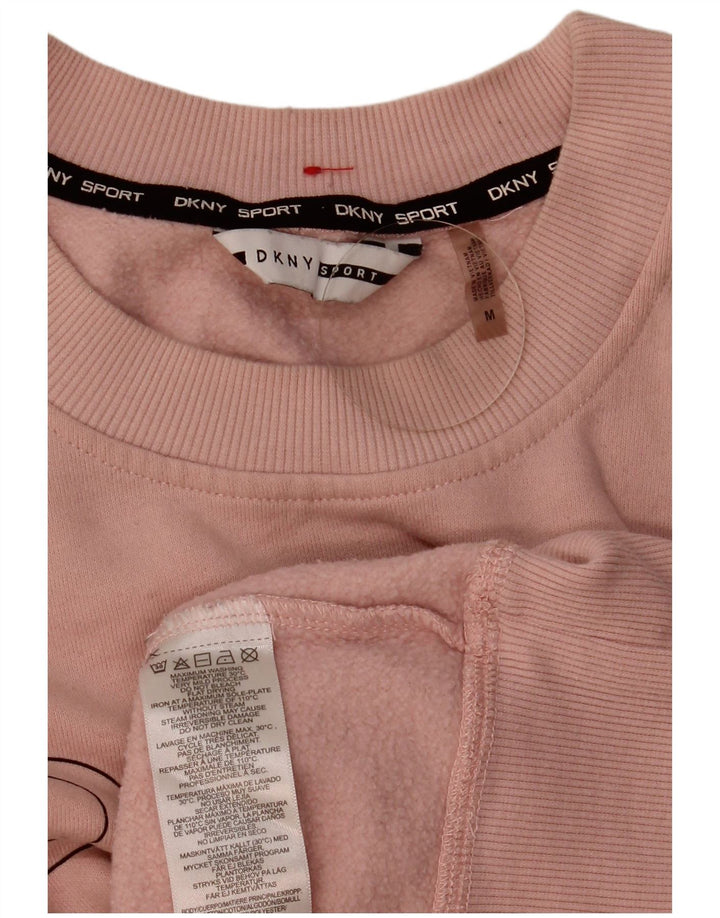 Dkny Dame Grafisk Oversized Sweatshirt Jumper UK 14 Medium Pink Bomuld