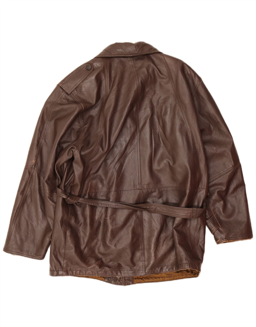 Vintage Herre Military Læderjakke IT 52 XL Brun Læder