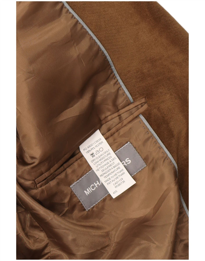 Michael Kors Herre 2-knaps blazerjakke UK 40 Stor brun polyester