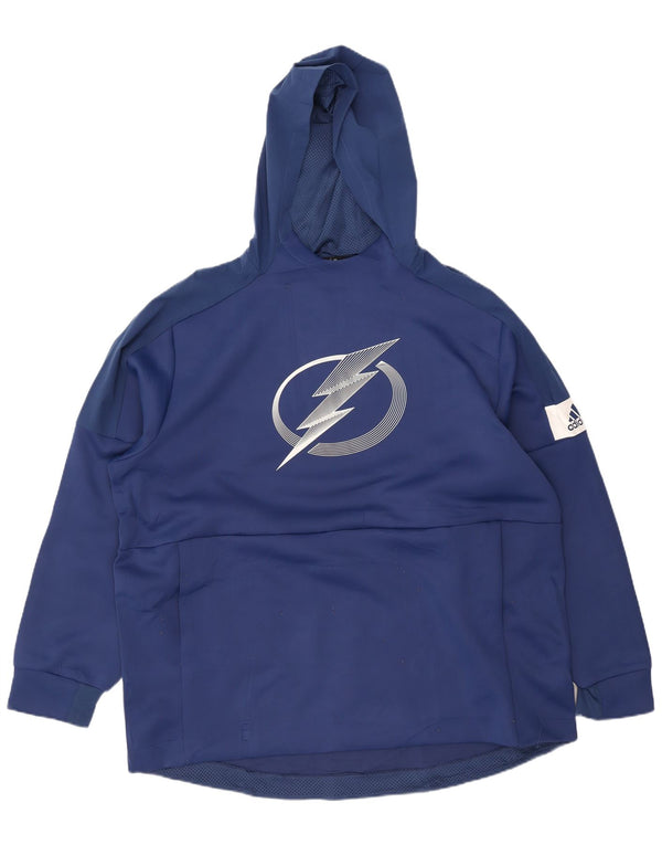 Adidas Herre Tampa Bay Lightning Graphic Hoodie Jumper 2XL Navy Blue