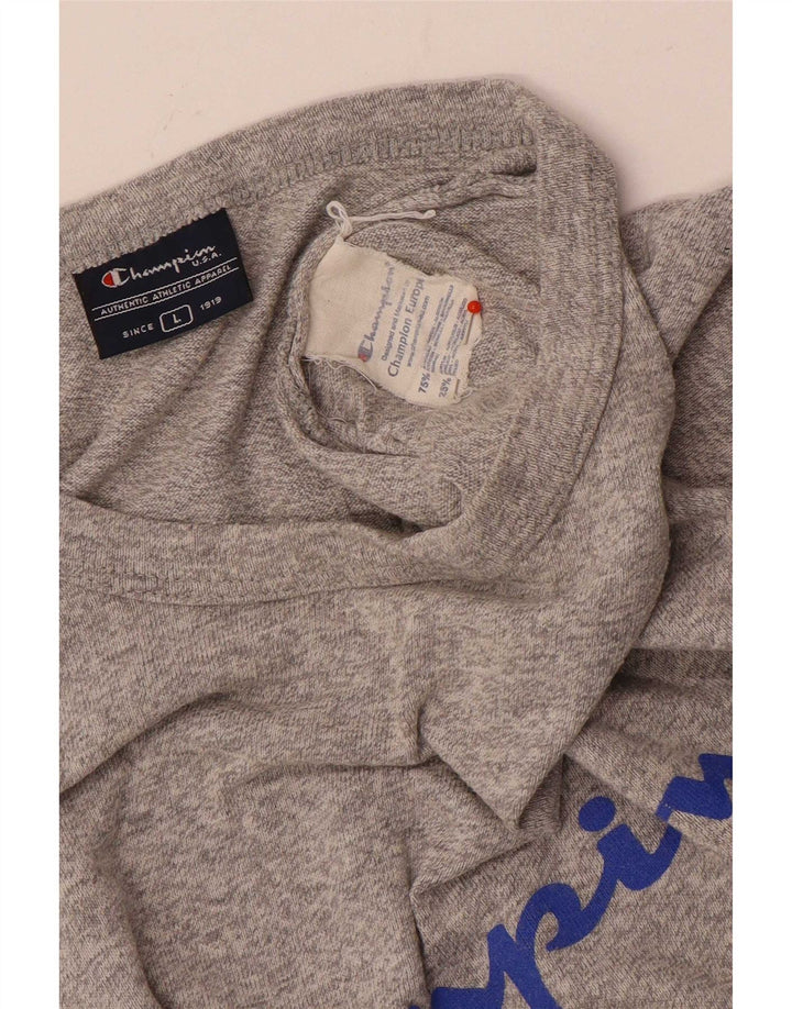 Champion Herre Grafisk T-Shirt Top Stor Grå Flecked