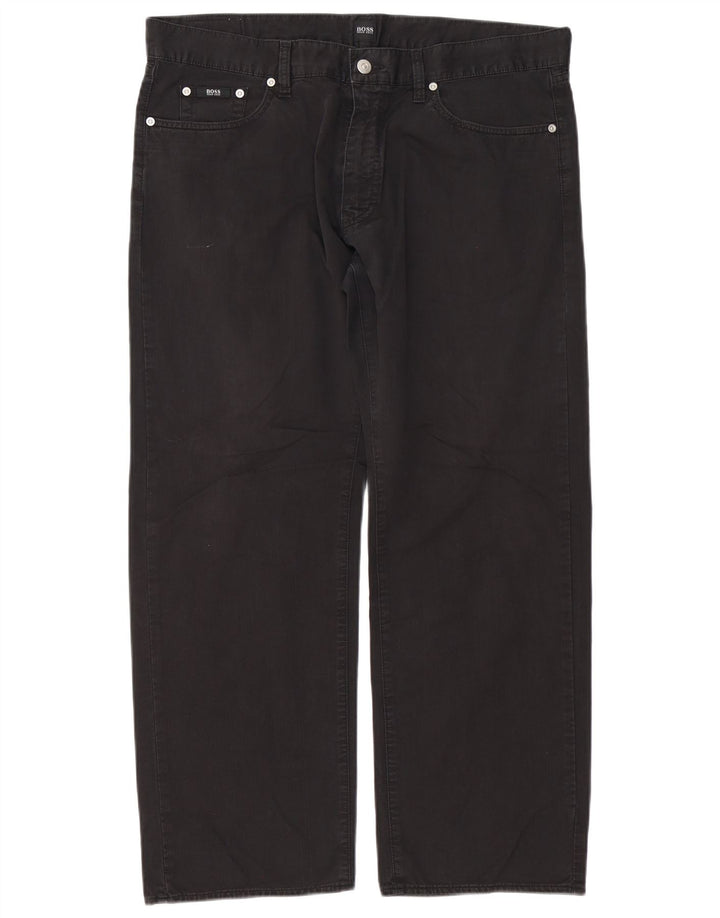 Hugo Boss Straight Jeans til mænd W38 L30 Sort bomuld