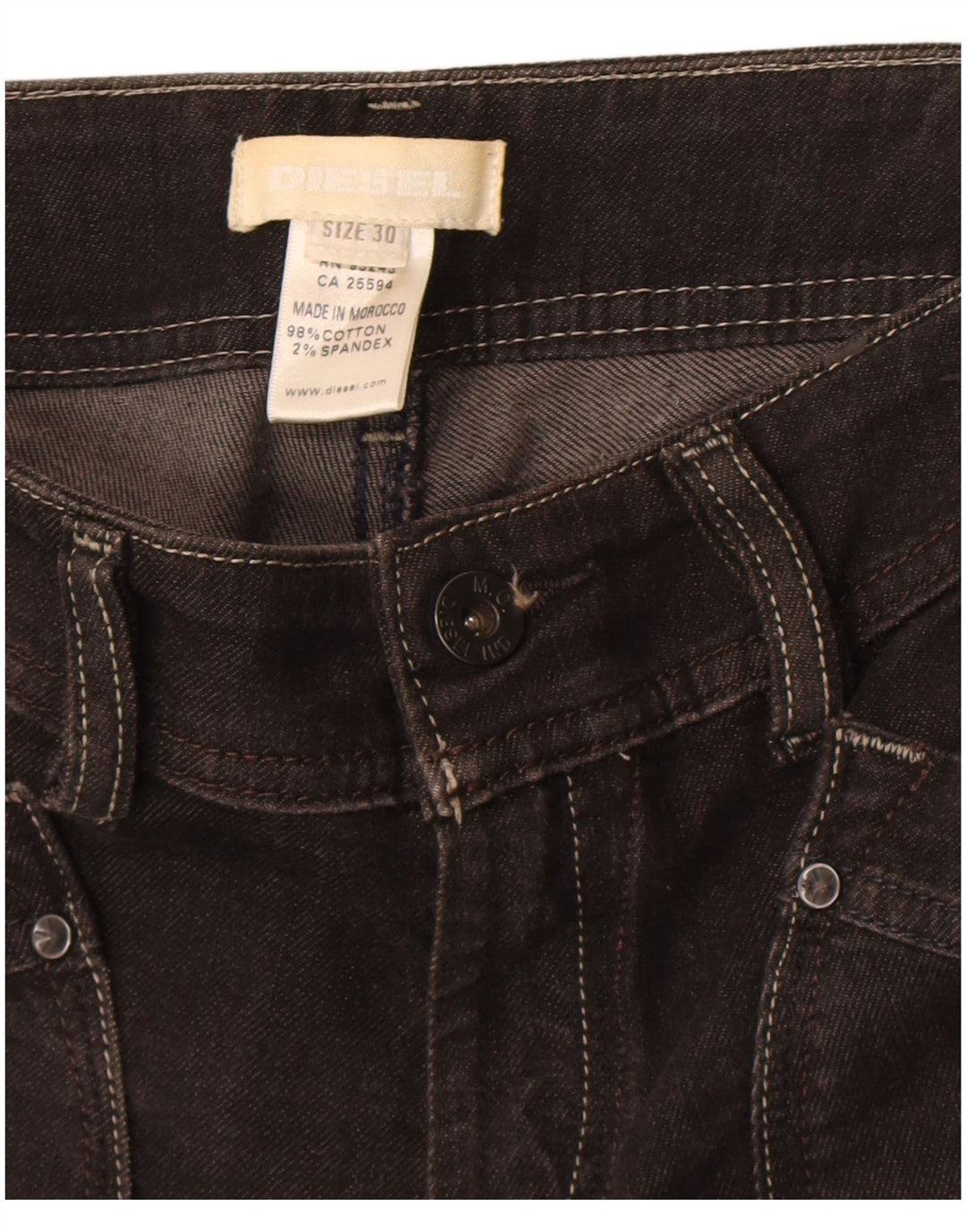 Diesel Dame Bermuda Denim Shorts W30 Medium Brun Bomuld