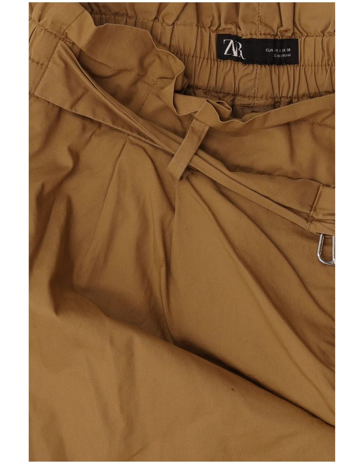 Zara Womens Pegged Casual Shorts Medium W28  Brown