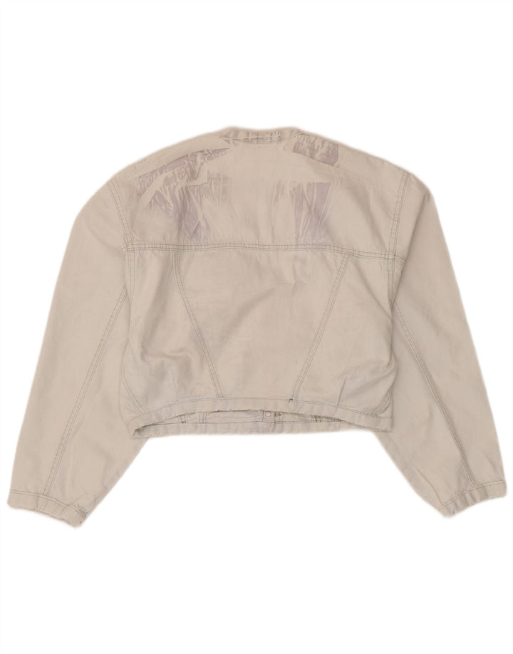 Kenny S Womens Crop Oversized denimjakke UK 10 Small White Bomuld