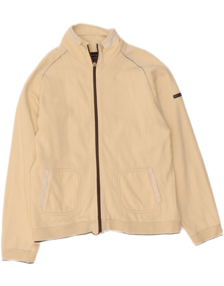 CHAMPION Womens Tracksuit Top Jacket UK 14 Large Yellow