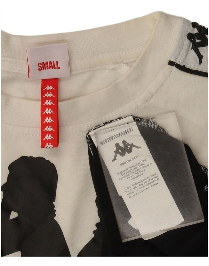 Kappa Herre grafisk T-shirt Top Lille hvid Colourblock Bomuld