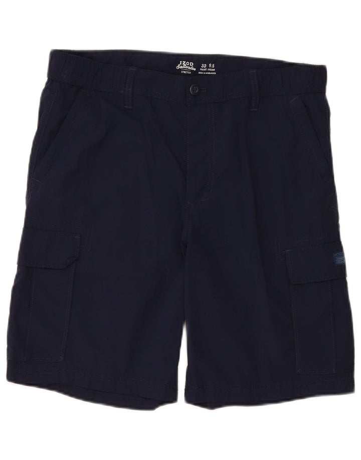IZOD Herre Salt Water Cargo Shorts W32 Medium Navy Blue Polyamid