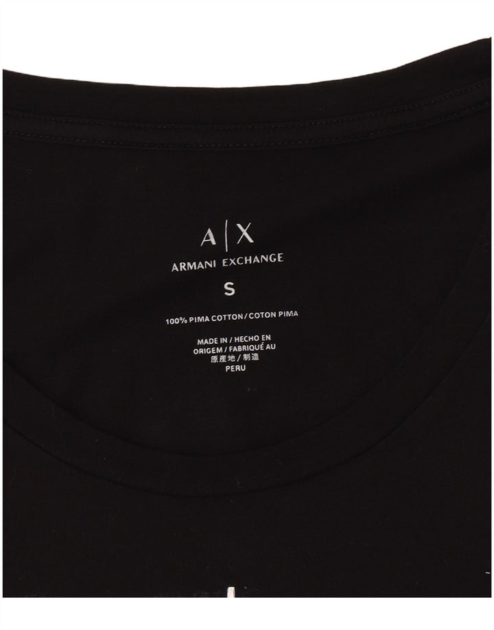 Armani Exchange Womens Grafisk Top UK 8 Small Black Logo
