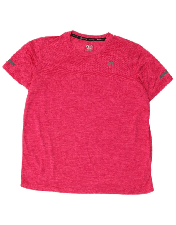 Russell Athletic Boys Dri-Power T-Shirt Top 14-15 år XL Pink Flecked