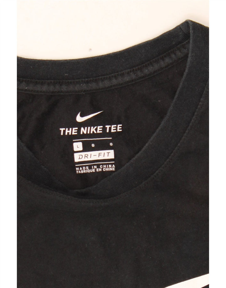 Nike Herre Dri Fit Grafisk T-Shirt Top Stor Sort