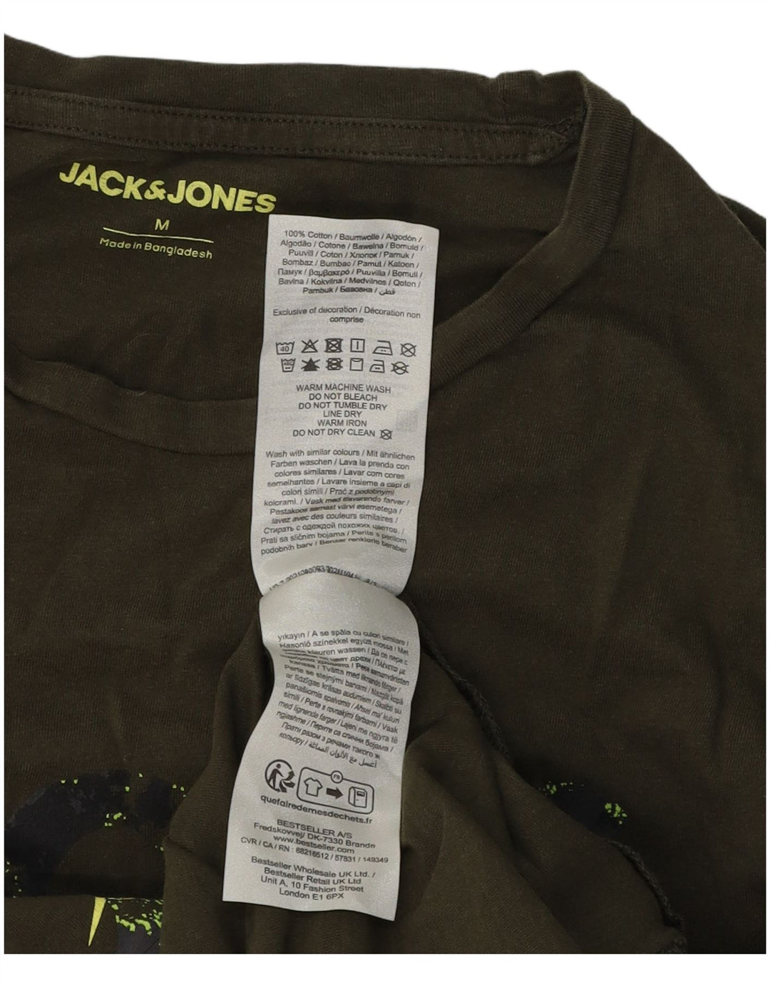 Jack & Jones Herre grafisk T-shirt Top Medium Khaki Bomuld