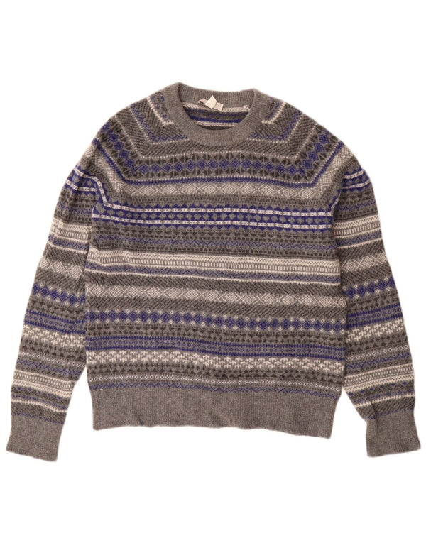 Gap Dame sweater med rund hals DK 14 Medium Grey Fair Isle Wool