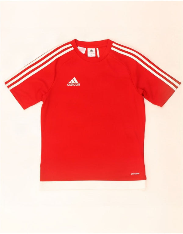 Adidas Boys Climalite T-Shirt Top 13-14 År Rød Polyester
