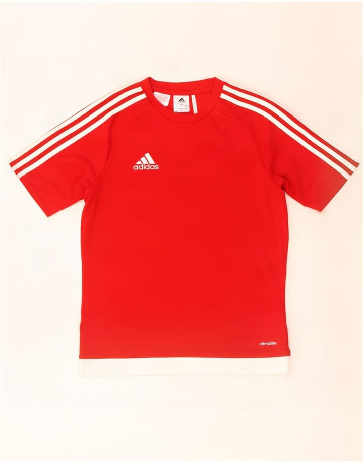 Adidas Boys Climalite T-Shirt Top 13-14 År Rød Polyester