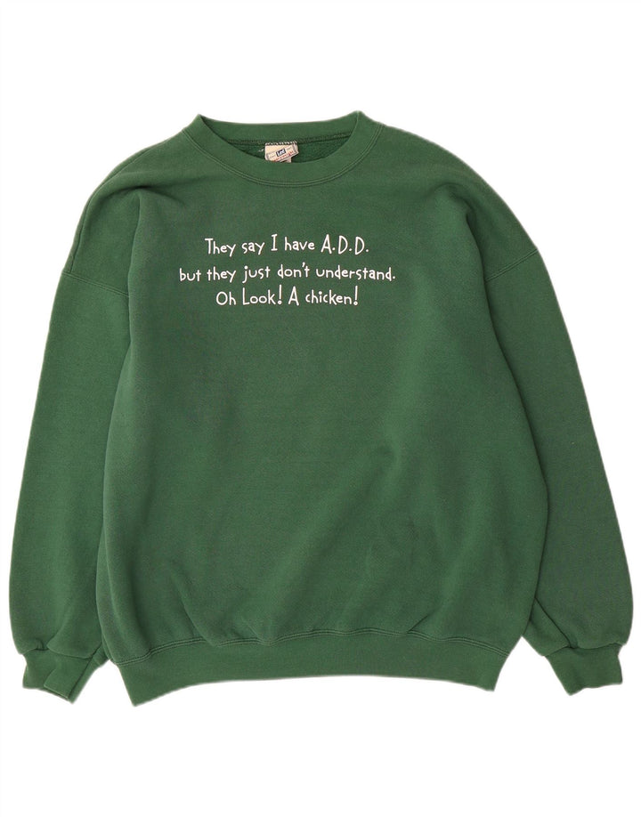 Lee Herre grafisk sweatshirt Jumper XL Grøn bomuld