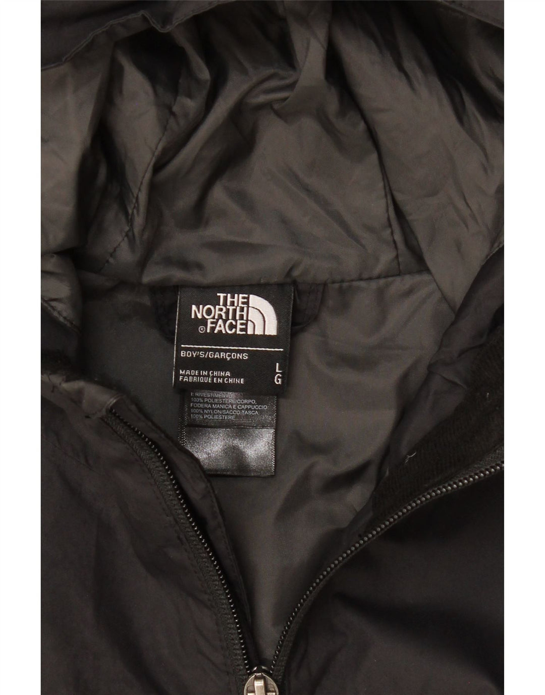 THE NORTH FACE Regnjakke med hætte til drenge 11-12 år Stor sort polyester