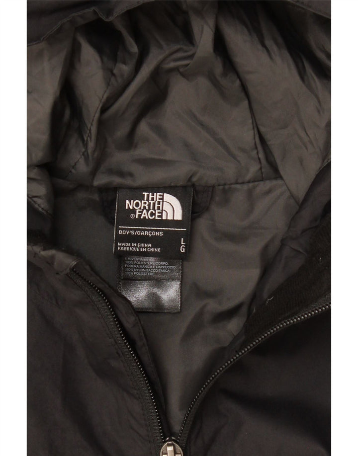 THE NORTH FACE Regnjakke med hætte til drenge 11-12 år Stor sort polyester