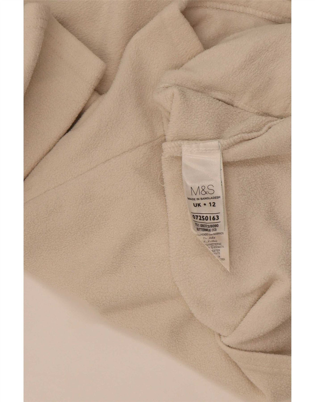Marks & Spencer Fleecejakke til kvinder UK 12 Medium Beige Polyester