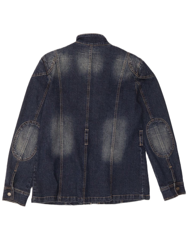 XFN Jeans Dame Denim Jacket UK 18 XL Navy Blue Bomuld