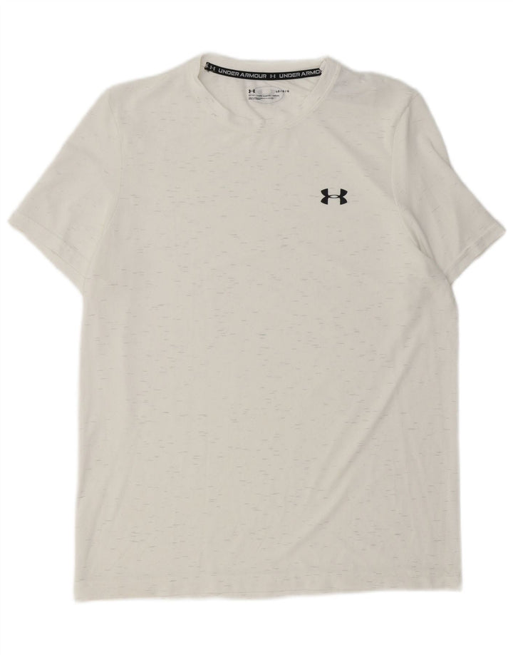 Under Armour Herre T-Shirt Top Stor Hvid Flecked Nylon