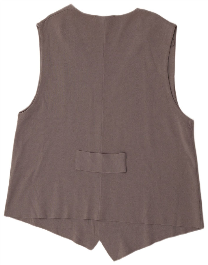 Zara Dame ÅBEN vest UK 10 Small Grey Viscose