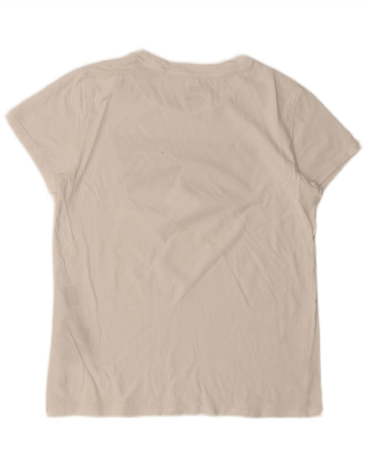 Levi's Grafisk T-shirt top til kvinder UK 12 Medium hvid bomuld