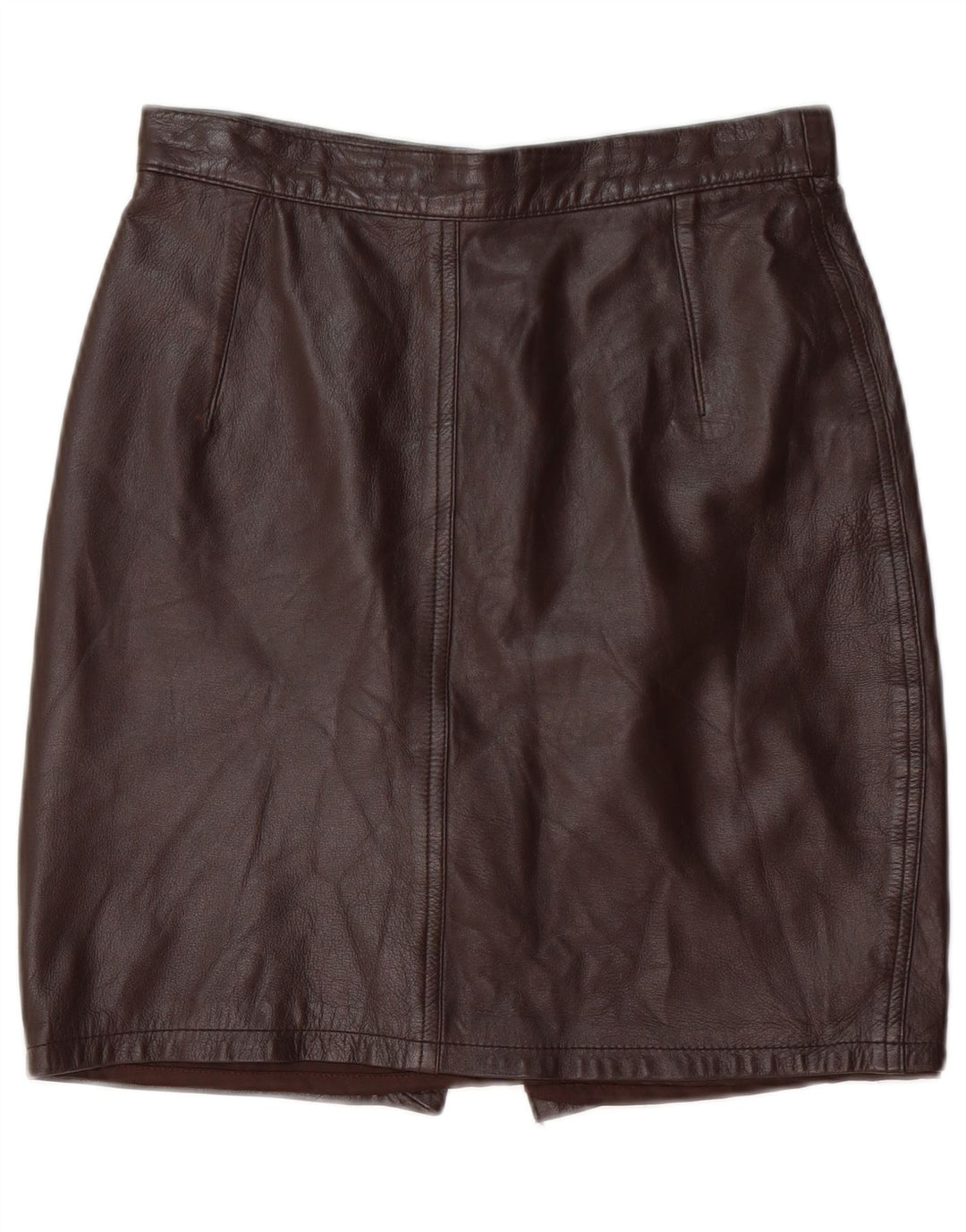 VINTAGE lædernederdel til kvinder IT 44 Medium W28 Brunt læder