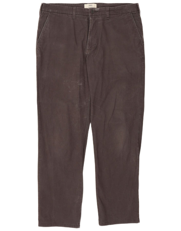 Marks & Spencer Herre Lige Regular Fit Chinobukser W36 L31 Grå