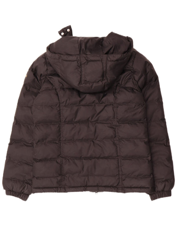 Lee Dame Hætte Oversized Polstret Jakke UK 6 XS Sort Polyamid