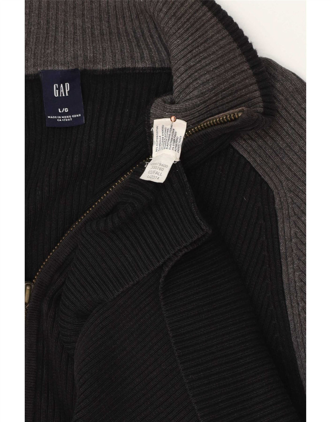 Gap Herre Cardigan Sweater Stor Sort Colourblock Bomuld